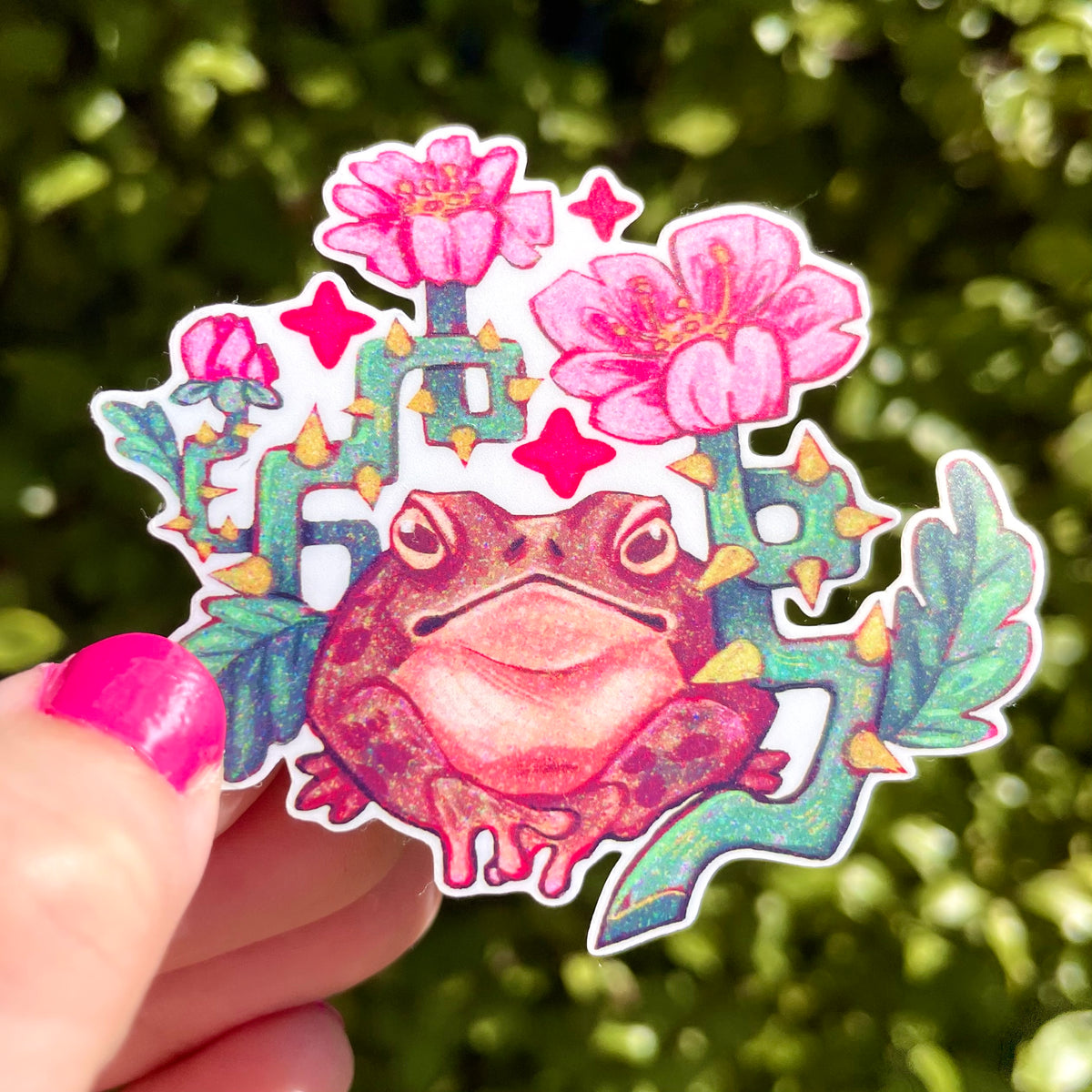 Floral Toad Sticker