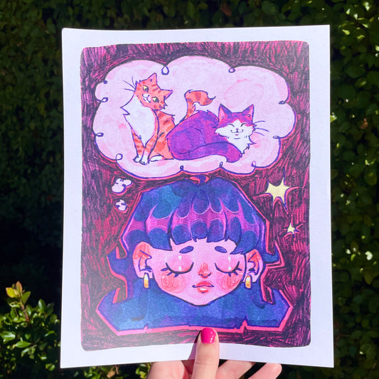 Thinkin' About Cats 8x10" Print