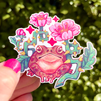 Floral Toad Sticker