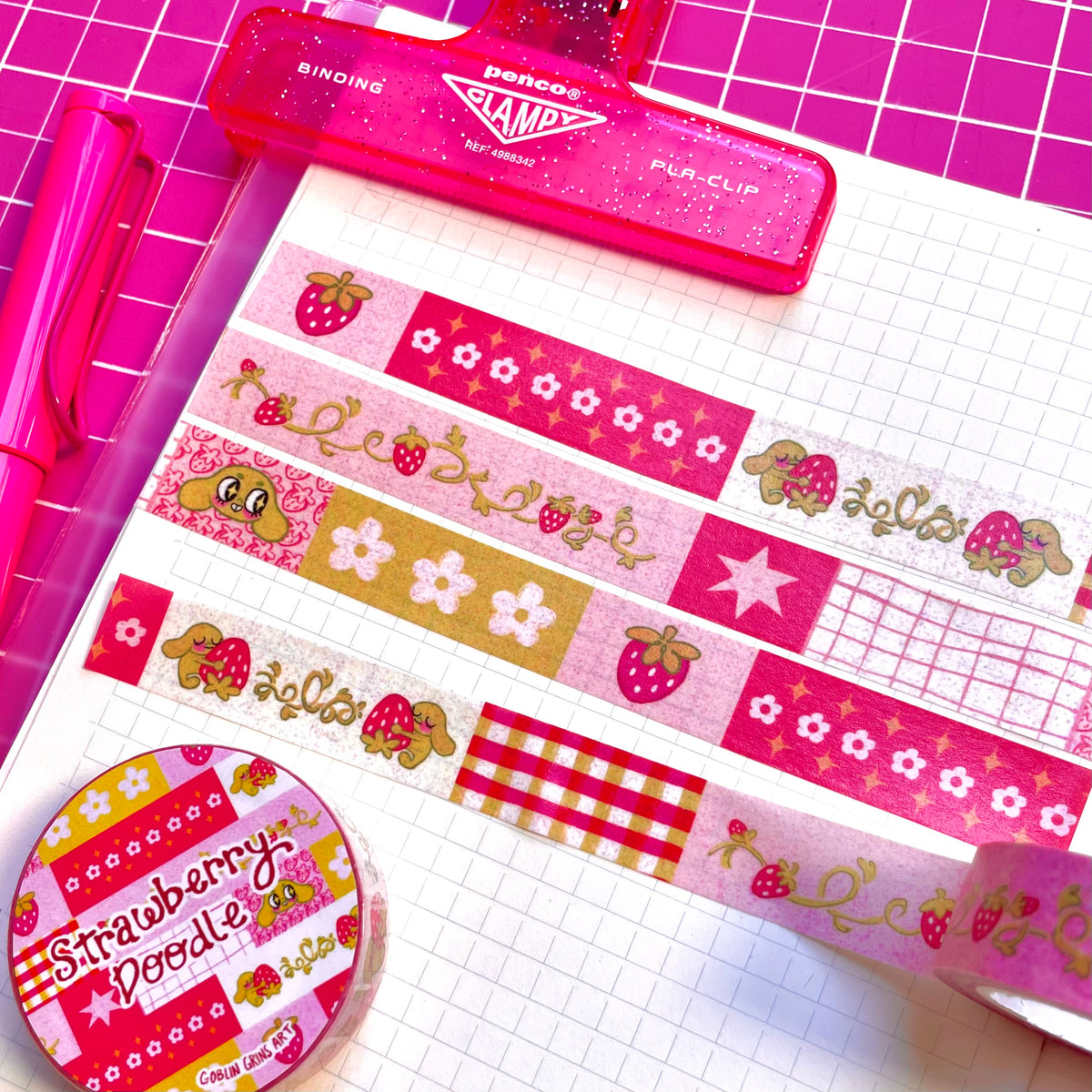 Strawberry Doodle Washi Tape