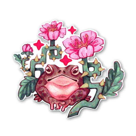 Floral Toad Sticker