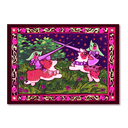 Jousting Corgis 5x7" Print
