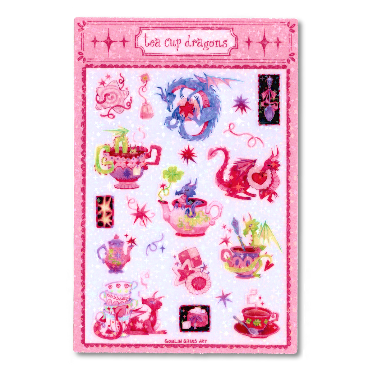 Tea Cup Dragons sticker Sheet