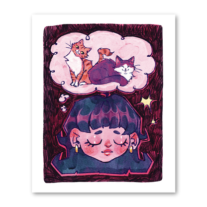Thinkin' About Cats 8x10" Print